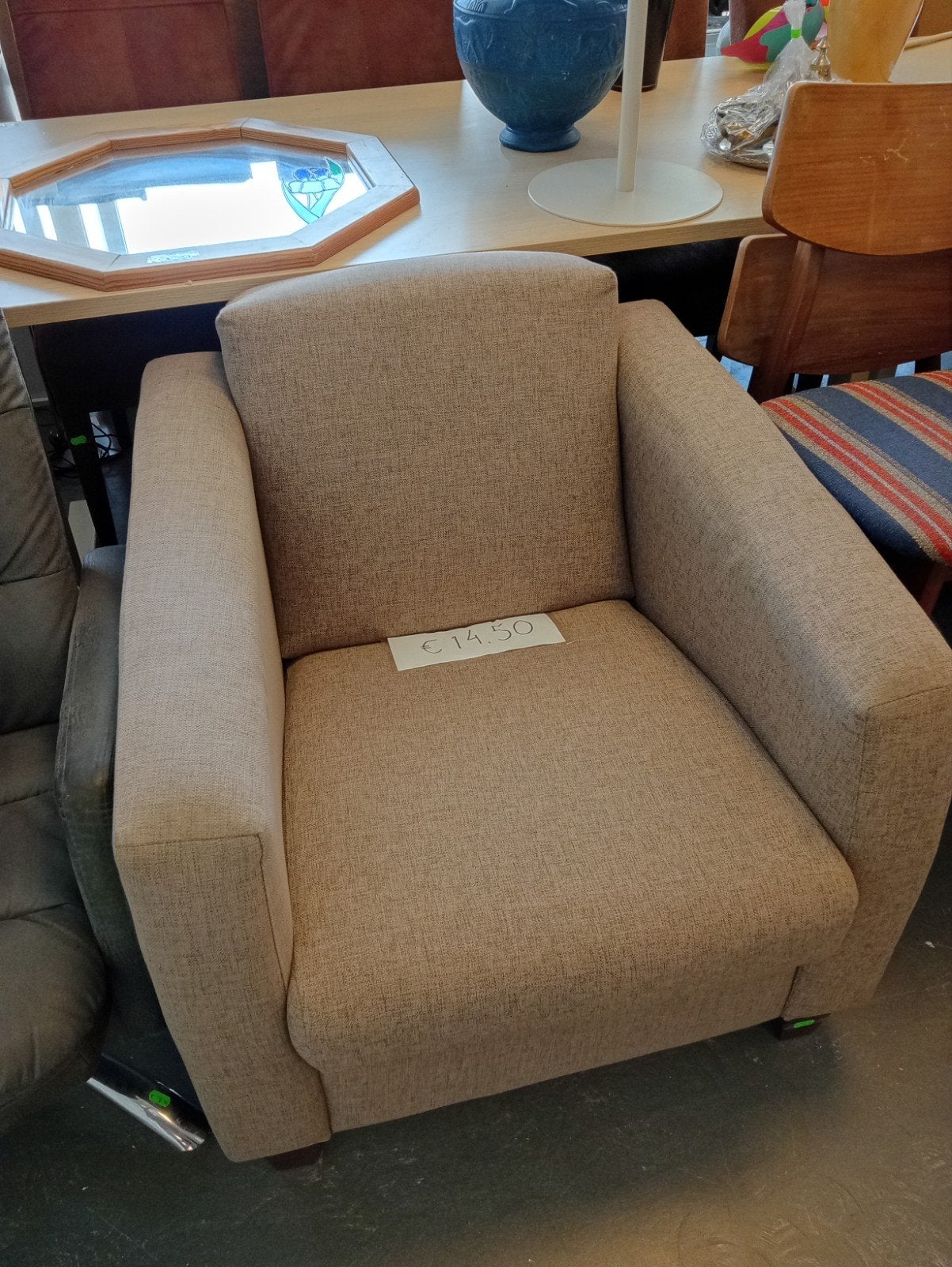 Fauteuil, stoel, stof, Huis en Inrichting, Fauteuils, Ophalen, Stof, 50 tot 75 cm