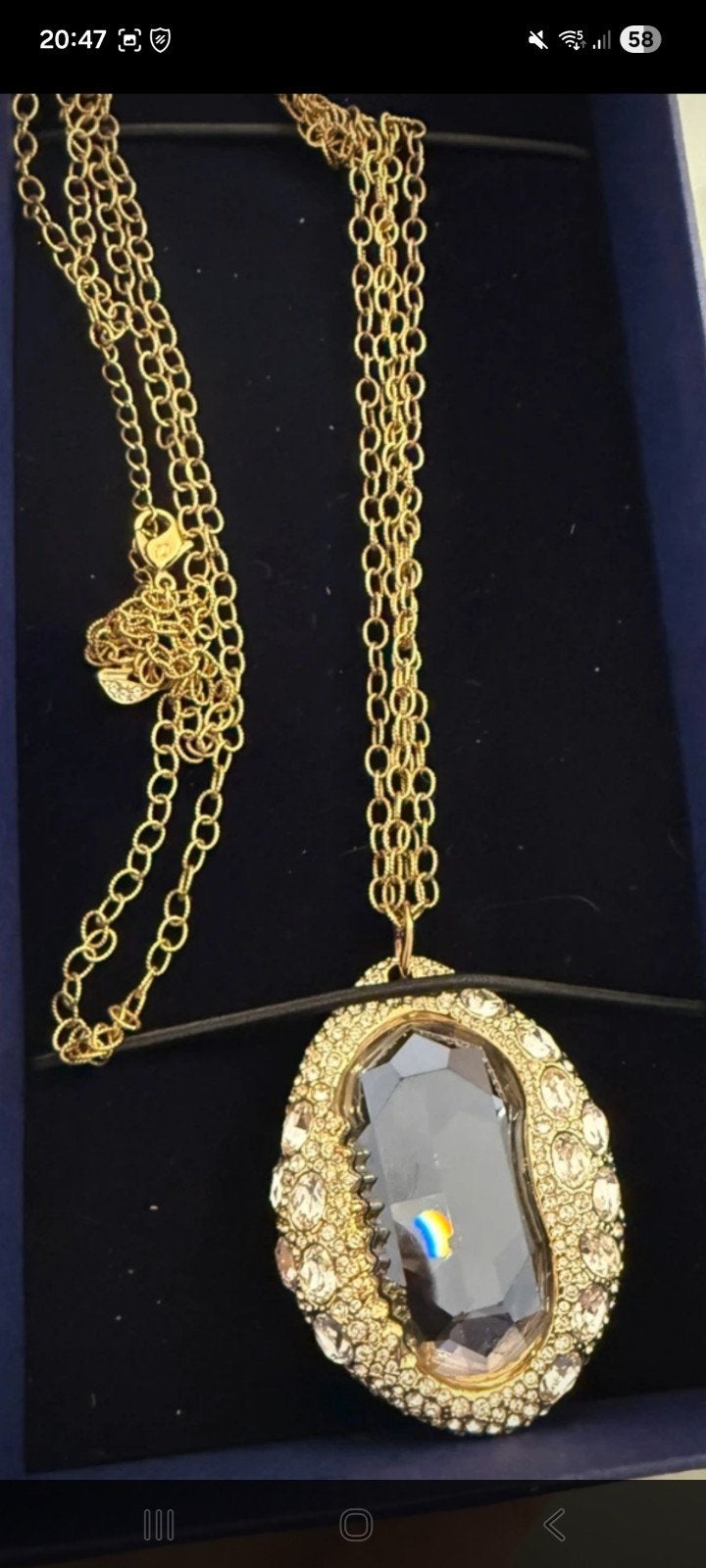 nieuwe swarovski ketting, Ophalen of Verzenden, Nieuw, Goud, Overige materialen