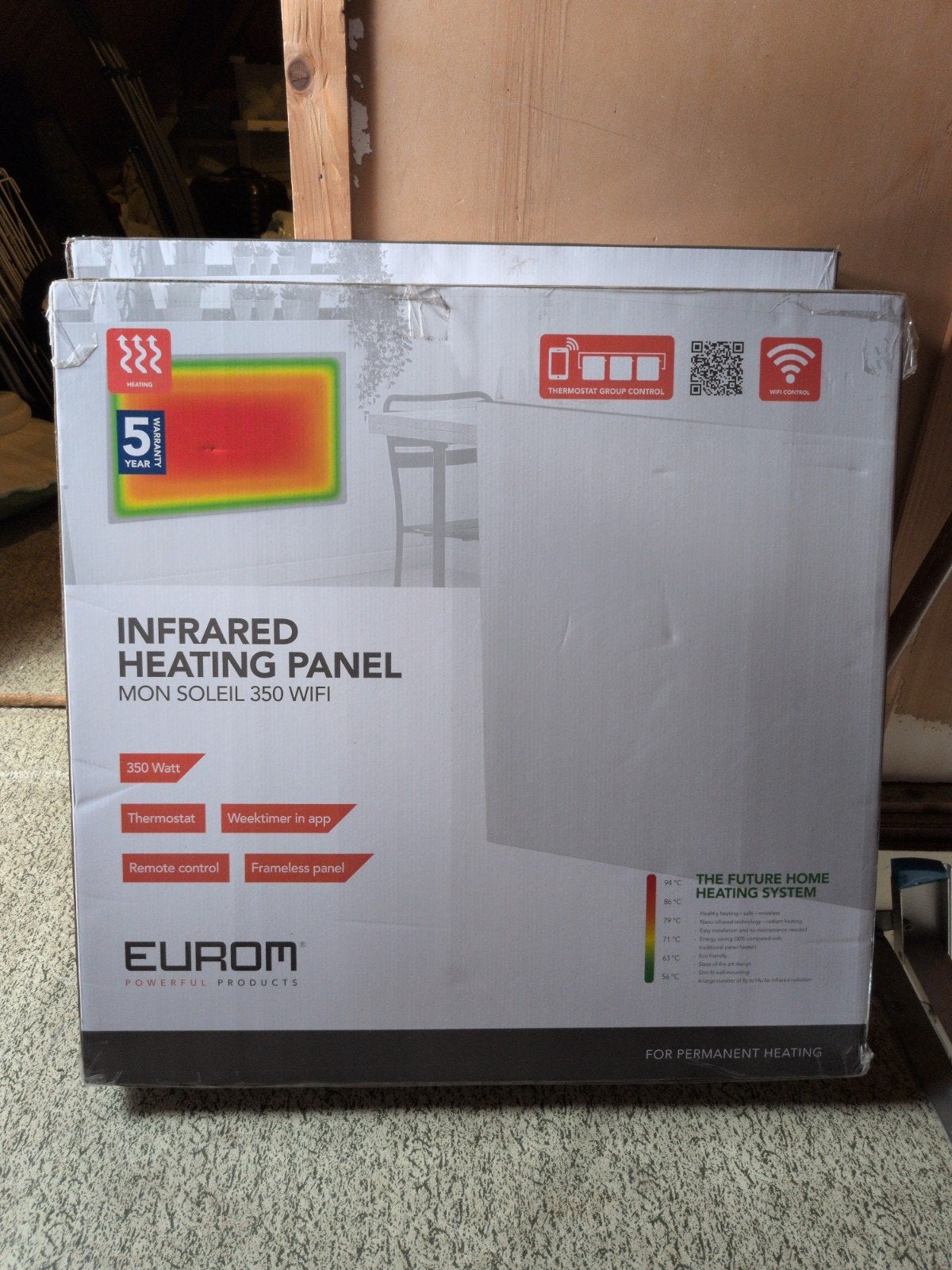 Eurom Mon Soleil 350 Wifi Infrarood Verwarming Paneel, 30 tot 80 cm, Overige typen, Nieuw, Ophalen of Verzenden