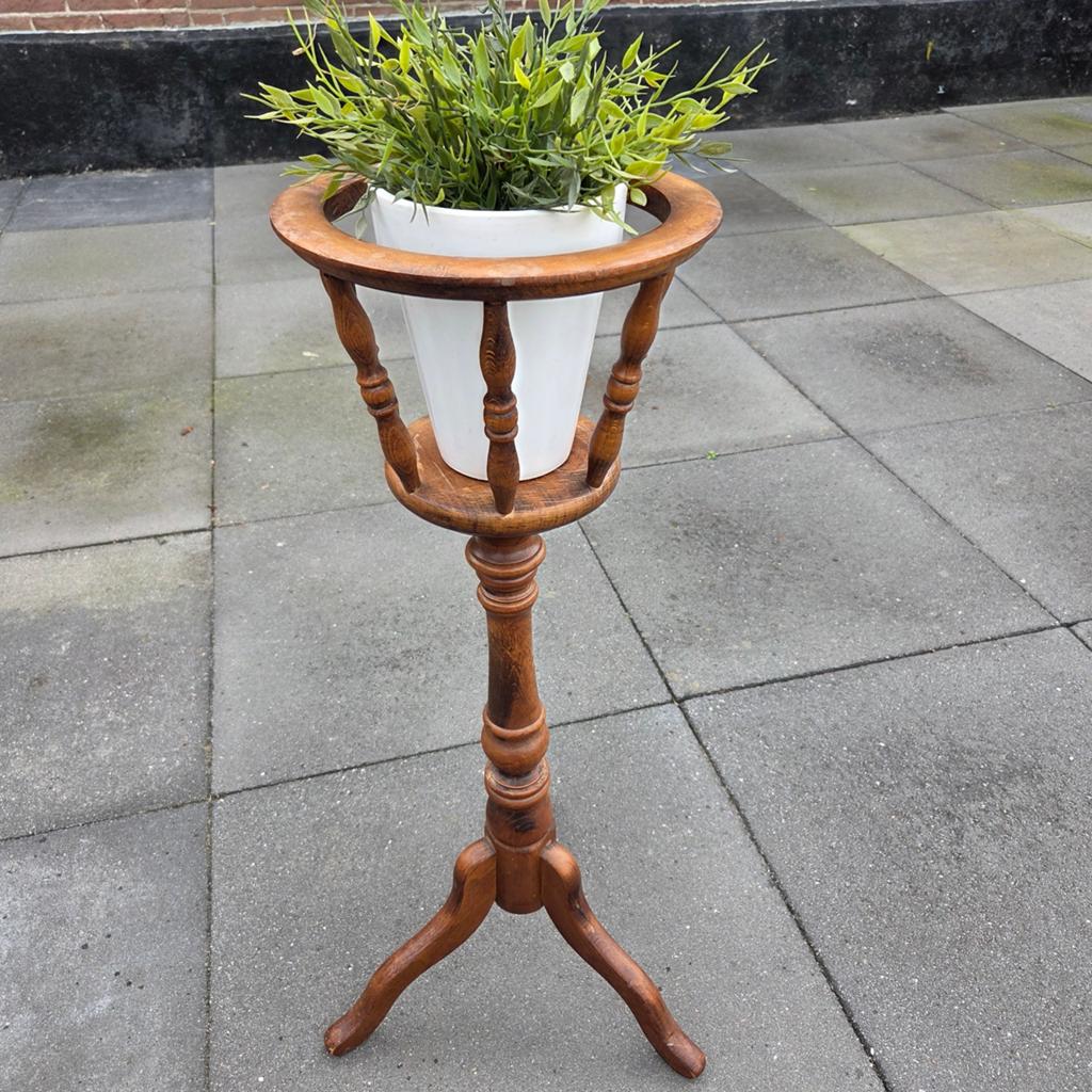 Vintage houten plantenstandaard plantenzuil, Huis en Inrichting, Woonaccessoires | Zuilen en Pilaren, Ophalen, Gebruikt