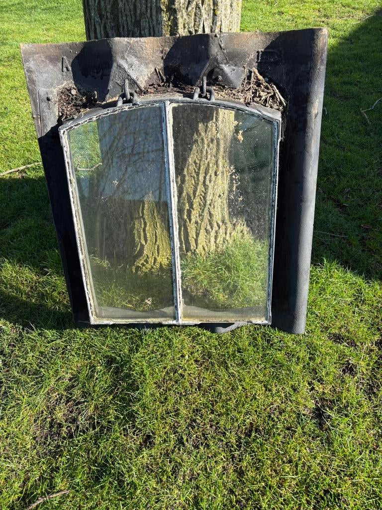 Stalraam, dakraam, vintage Gietijzer, Doe-het-zelf en Verbouw, Glas en Ramen, Ophalen, Zo goed als nieuw, Minder dan 80 cm, Dakraam