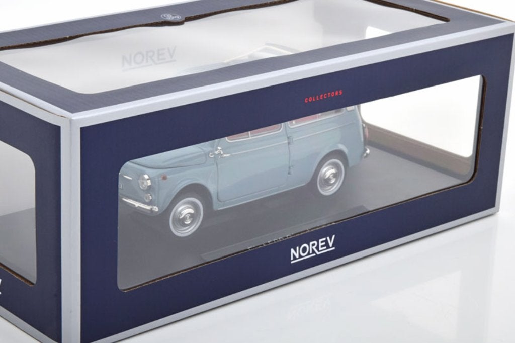 FIAT 500 GIARDINIERA '64 BLAUW SCHAAL 1/18 NOREV REF. 187726, Verzenden, Nieuw, Auto, Norev