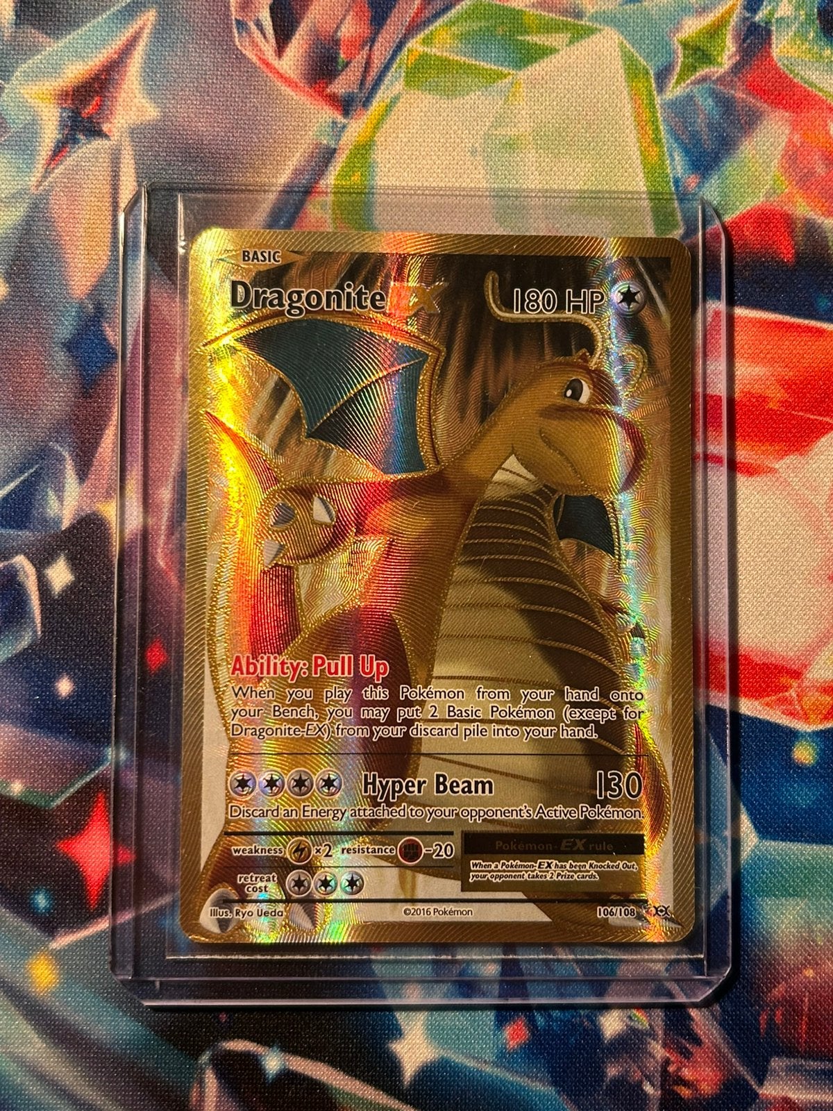 Dragonite Ex Full Art 106/108, Ophalen of Verzenden, Nieuw, Losse kaart, Foil