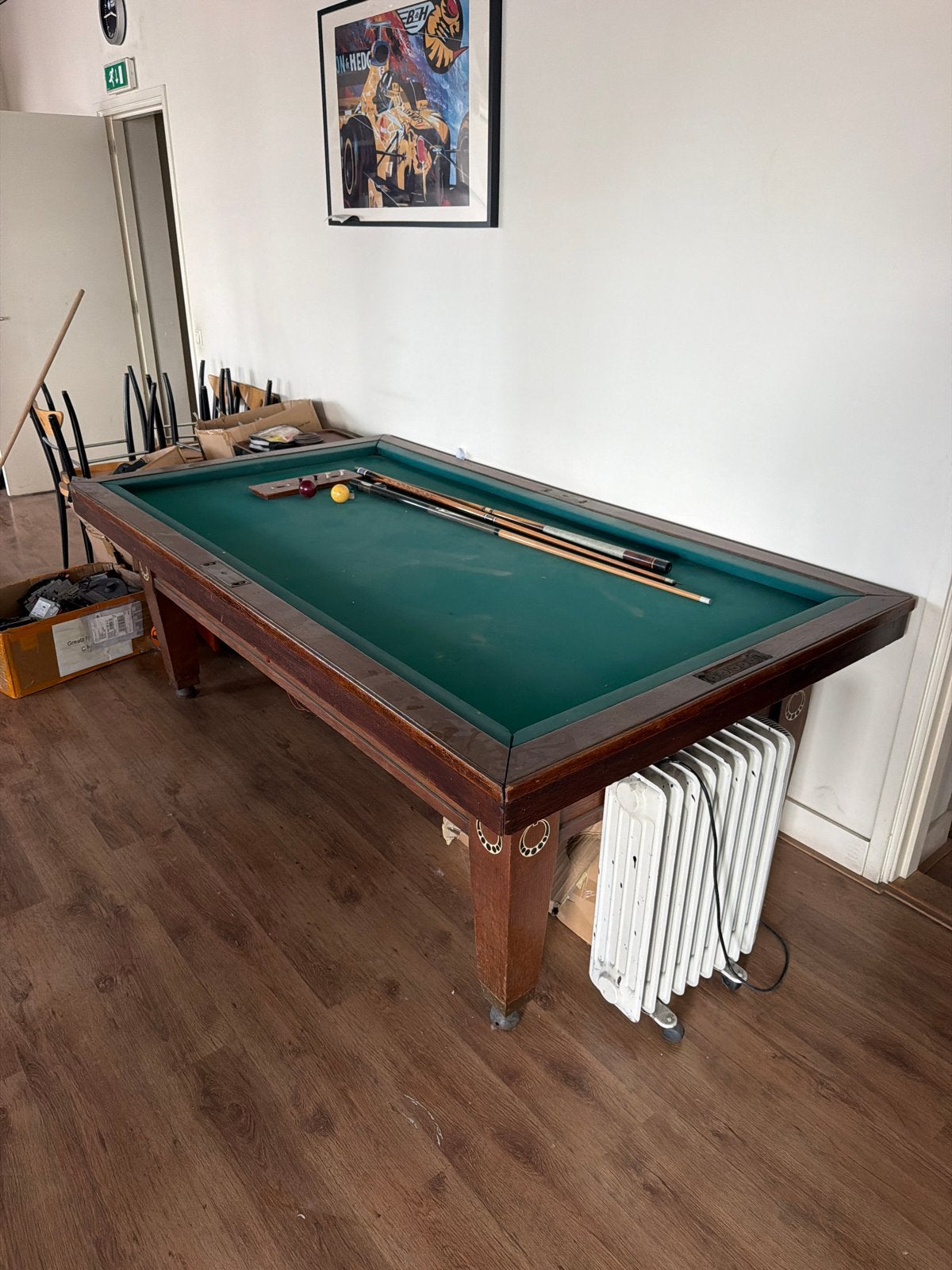 Biljarttafel met 3 keuen - zelf demonteren en tillen, Sport en Fitness, Biljarten en Poolen, Ophalen, Gebruikt, Biljarttafel