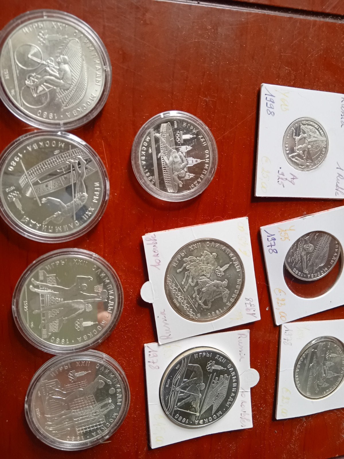Zilveren Olympische Spelen Moskou 1980 bijna 8 ounce silver, Postzegels en Munten, Ophalen of Verzenden, Centraal-Azië, Setje
