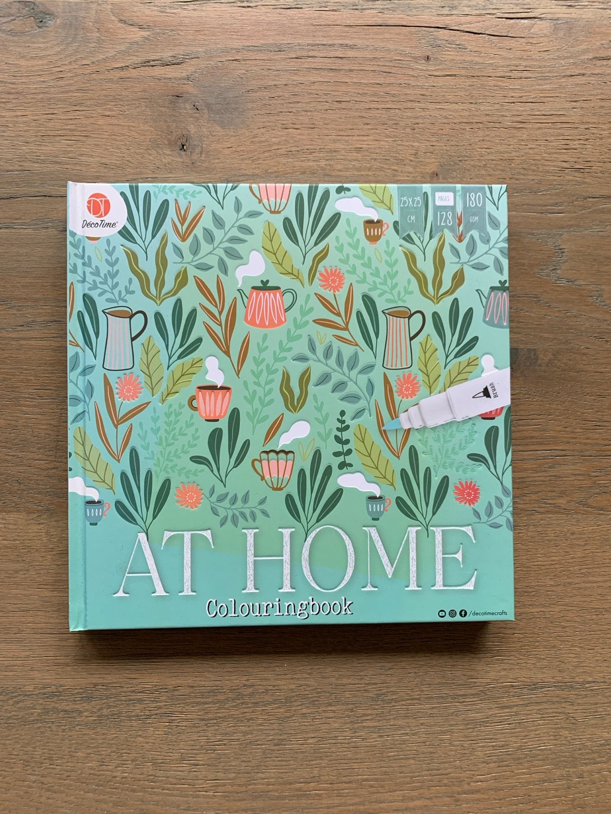 DecoTime 'At Home' Kleurboek - 128 pagina's, 180 gsm papier, Ophalen of Verzenden, Nieuw, Boek of Gids