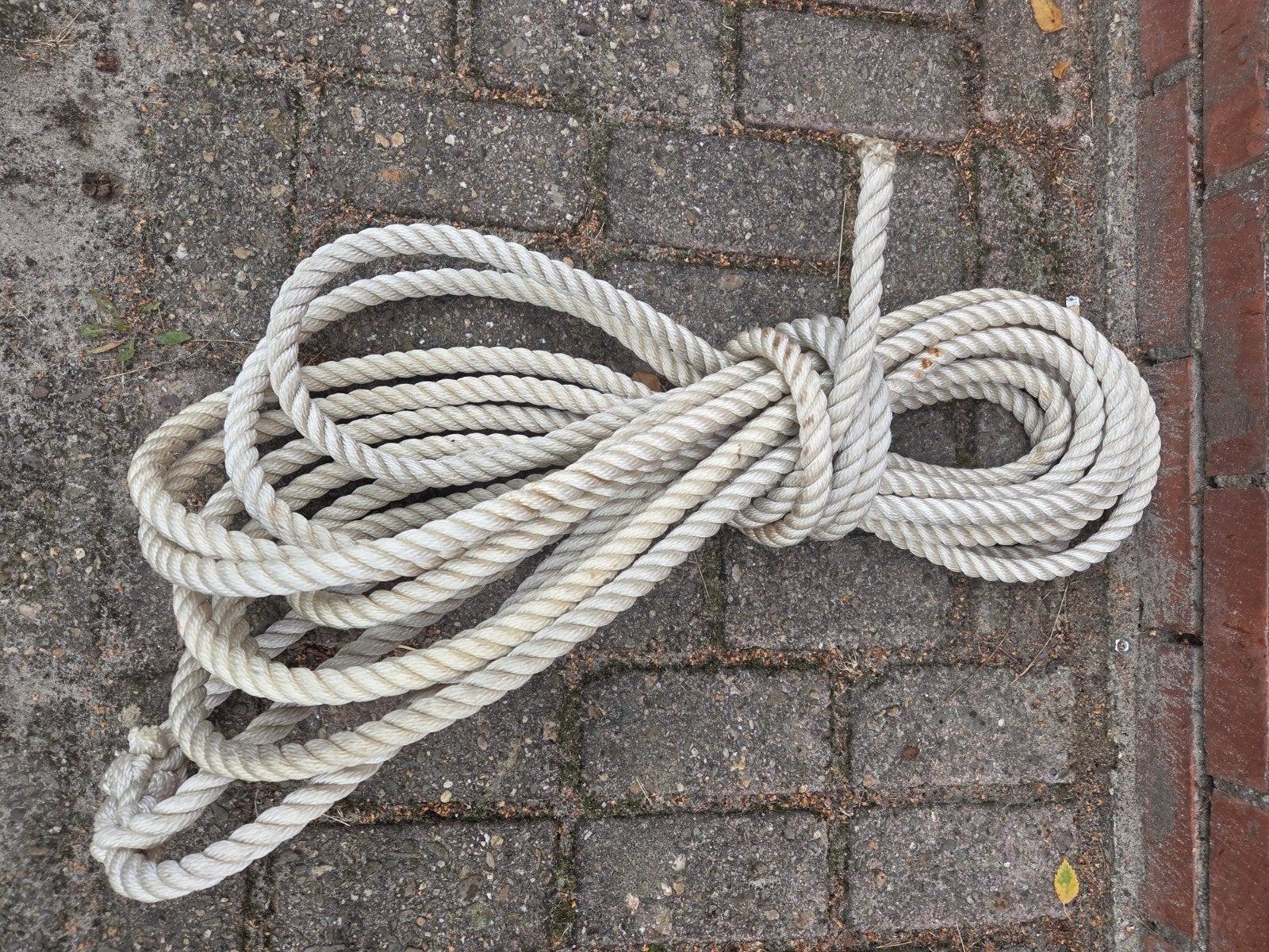 Bos touw 20 mm x ca 12 meter, Watersport en Boten, Ophalen of Verzenden, Gebruikt, Lijn of Blok