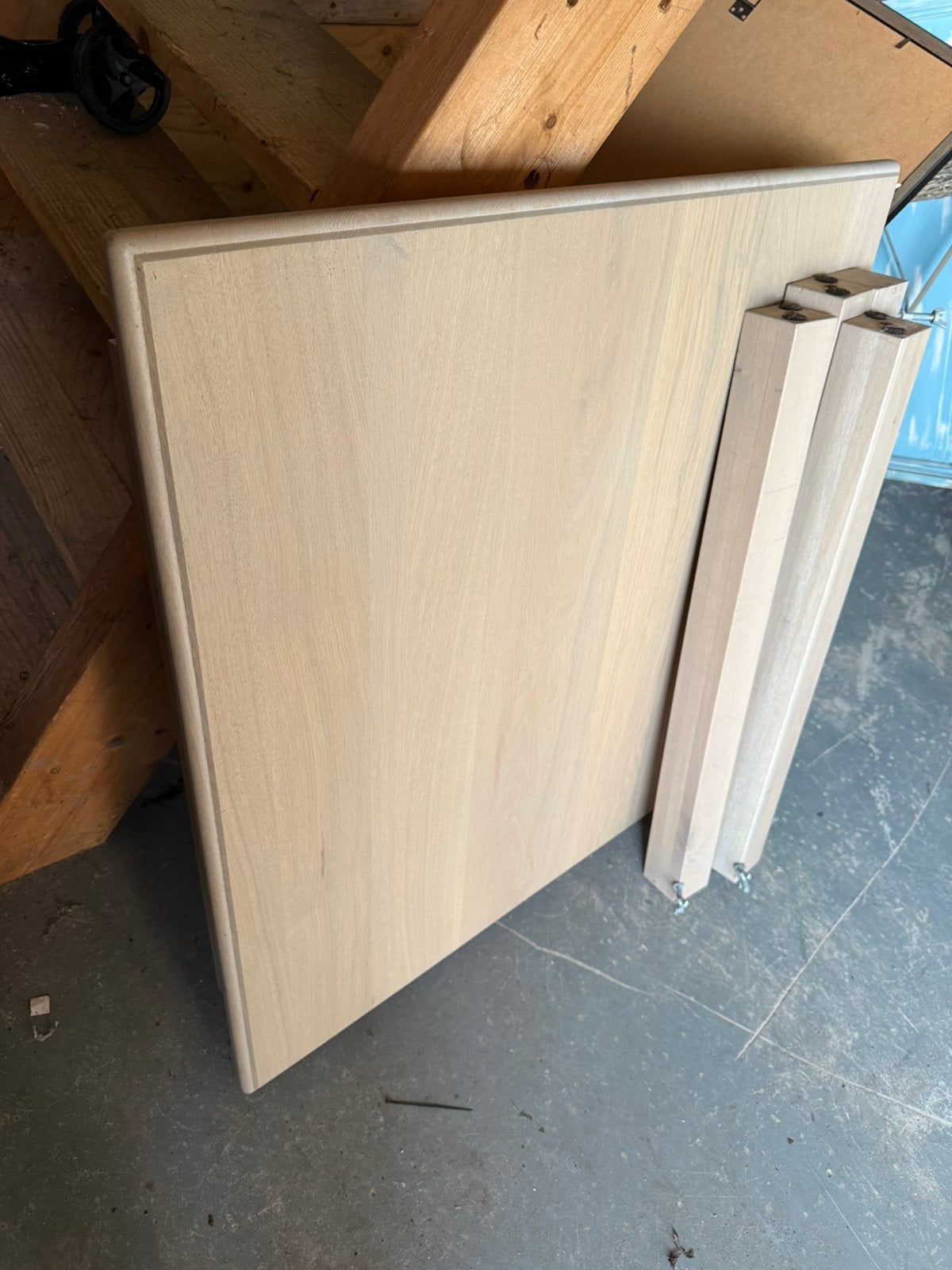 Houten vierkante eettafel 85x85 cm – demontabel, Ophalen, Zo goed als nieuw, Vierkant, 50 tot 100 cm