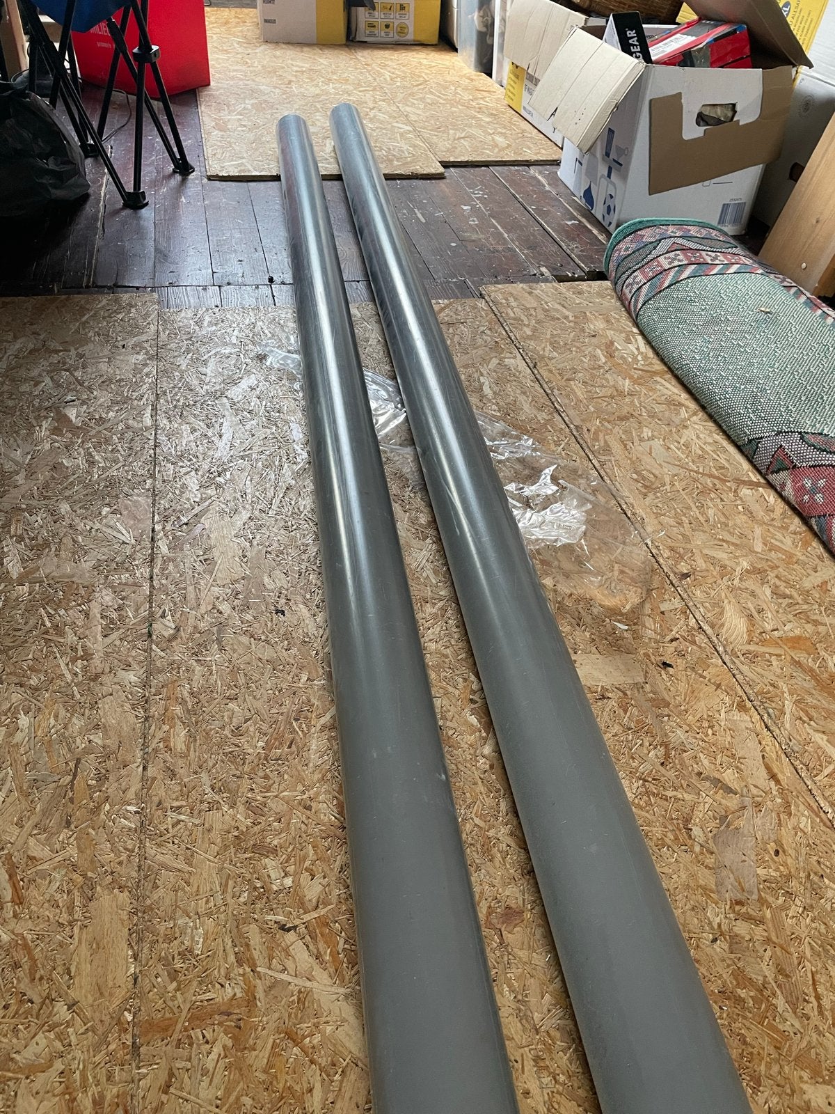 2x Grijze PVC Afvoerbuizen - Zo goed als nieuw, Ophalen, Afvoer, Pvc, 2 tot 4 meter