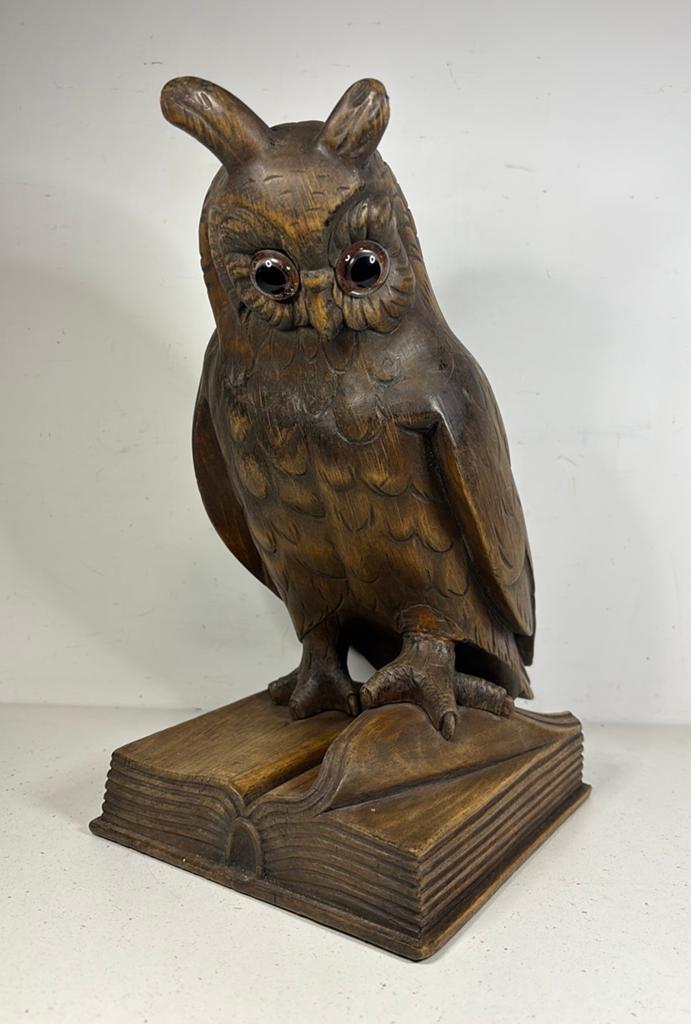 Black forest owl - zwarte woud uil, Antiek en Kunst, Kunst | Beelden en Houtsnijwerken, Ophalen of Verzenden