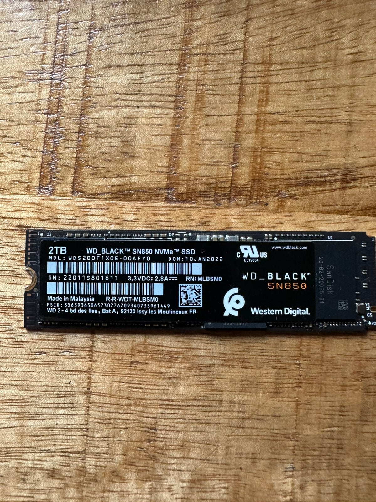 WD BLACK SN850. 2Tb SSD, Ophalen, Intern, Zo goed als nieuw, 2 TB