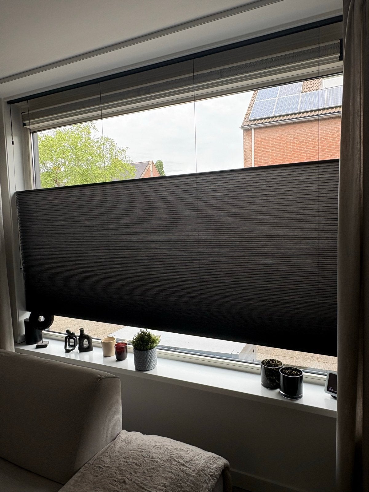Veneta plissé gordijn top down bottom up jet black, Ophalen, 200 cm of meer, Zwart, 150 tot 200 cm