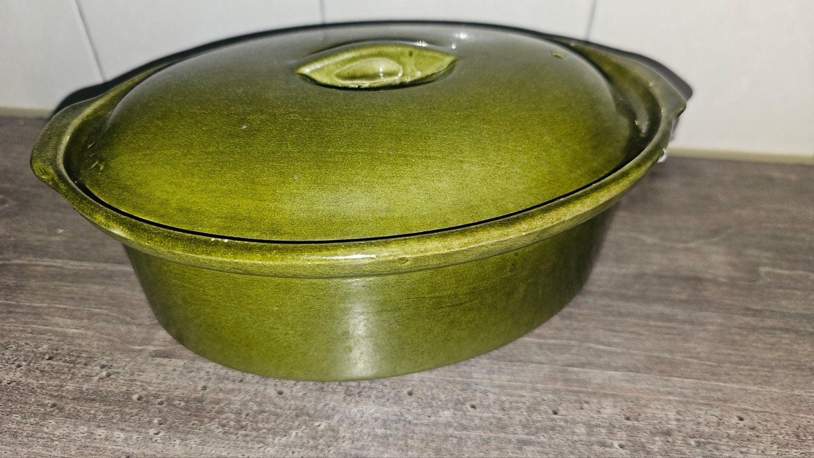 Vintage Aardewerken ovenschaal - DUROFEU pateschaal, Huis en Inrichting, Keuken | Potten en Pannen, Ophalen, Gebruikt, Braadpan