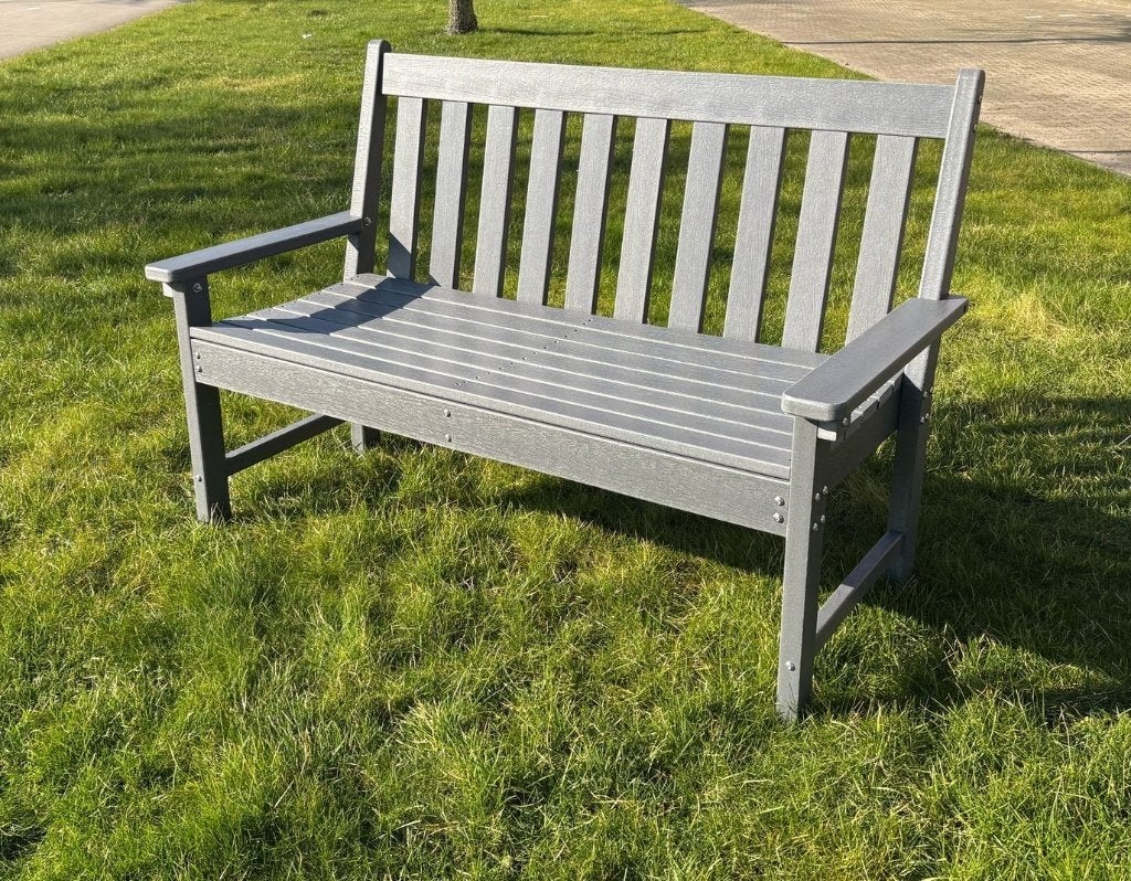 HDPE tuinbank antraciet | houtlook onderhoudsvrij | €150, Tuin en Terras, Tuinbanken, Ophalen, Nieuw, Kunststof