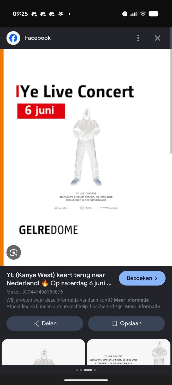 Ye @ Gelredome GOlden circle. 1 ticket, Eén persoon, Juni