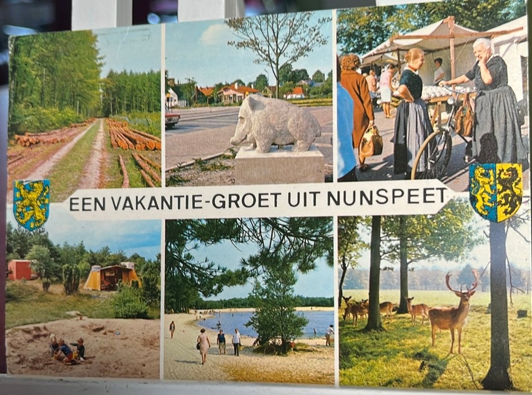 Nunspeet collagekaart 1970 kleur, Ophalen of Verzenden, 1960 tot 1980, Gelderland