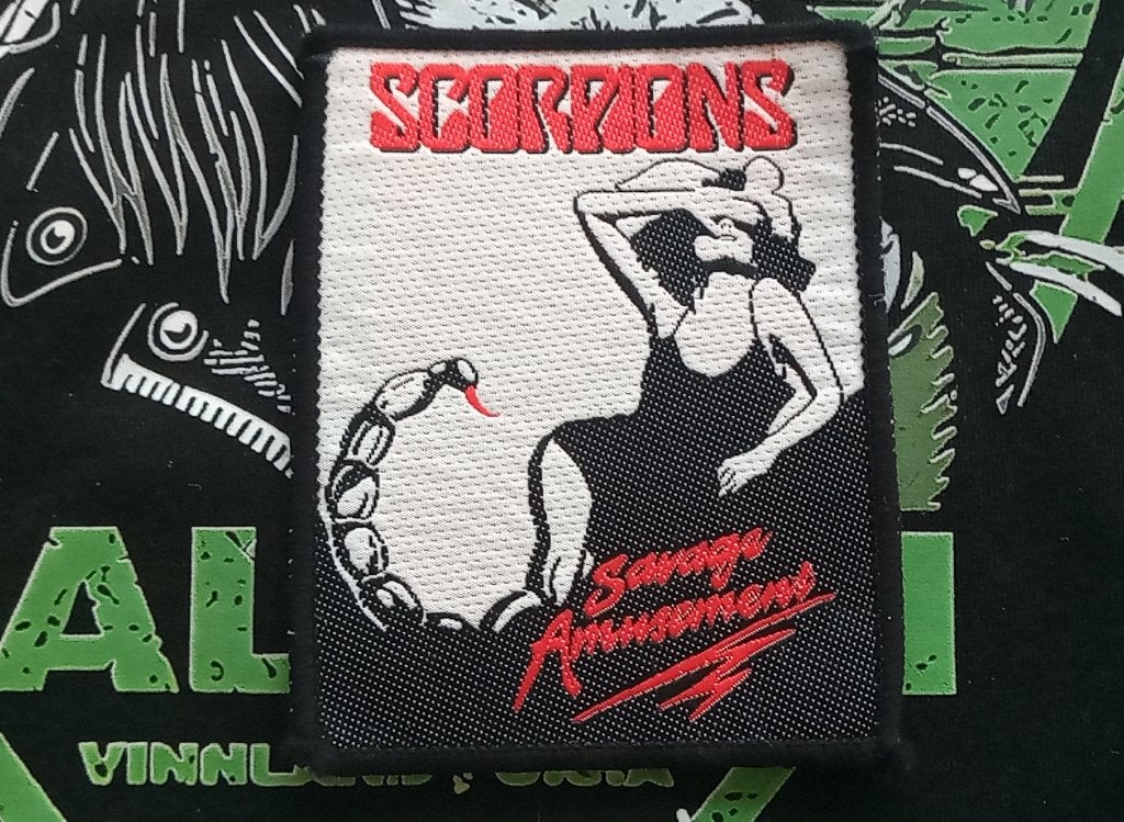 Scorpions zeldzame  vintage 1988 savage amusement patch s41, Verzenden, Nieuw, Kleding