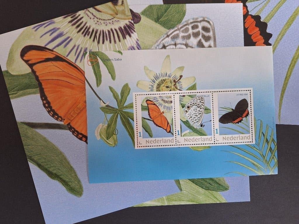 2026 Postset vlinders Saba - NVPH nnb – Pf.  , Ophalen of Verzenden, Na 1940, Postfris
