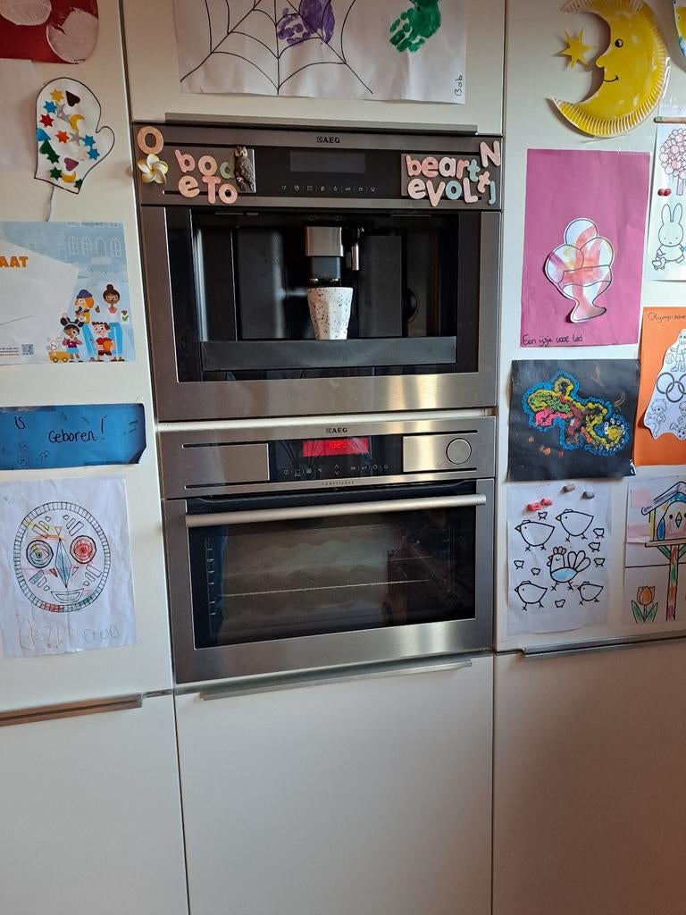 AEG Stoomoven + AEG inbouw koffie machine, Witgoed en Apparatuur, Ovens, Ophalen, Nieuw, Magnetronfunctie, 45 tot 60 cm