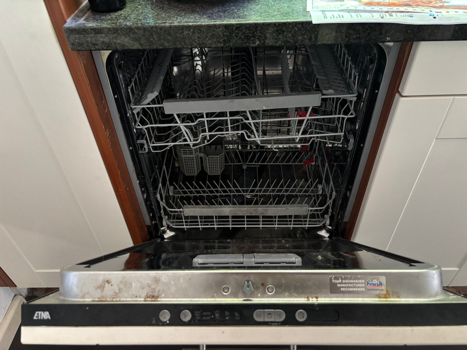 Etna inbouw vaatwasser type VW844M met foutcode, Ophalen, Minder dan 85 cm, Inbouw, Niet werkend