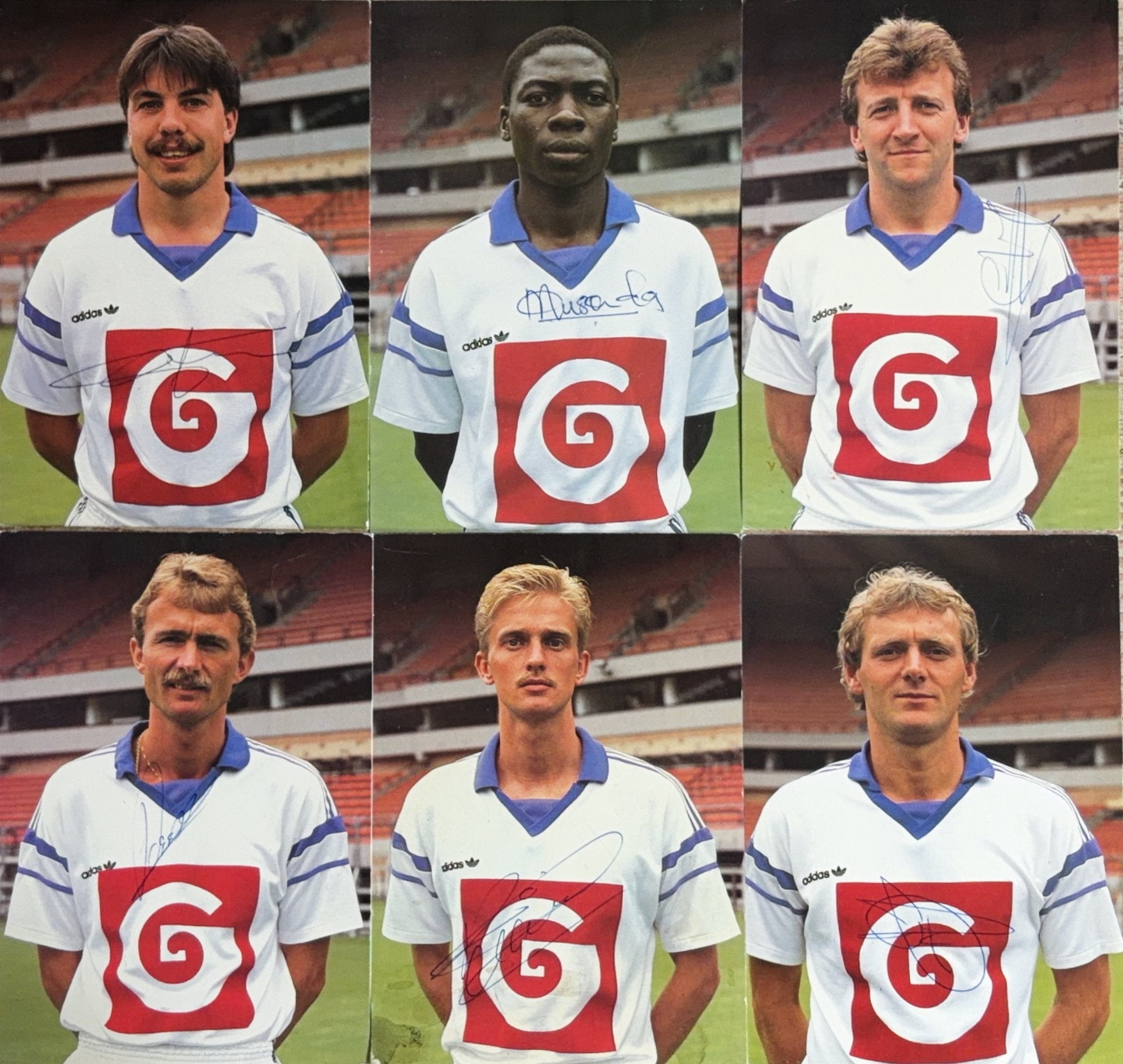 6 Spelerskaarten RSC Anderlecht - seizoen 1987/1988, Verzenden, Zo goed als nieuw, PSV, Spelerskaart
