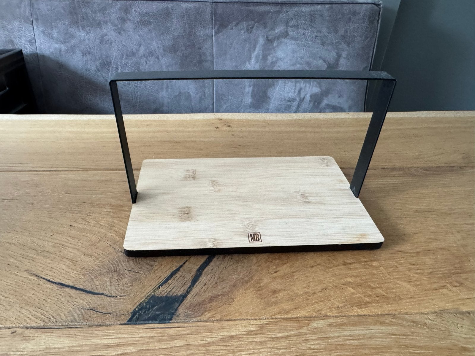 Houten houder met metalen handvat - Nieuw, Hout, Nieuw, Ophalen of Verzenden, Modern