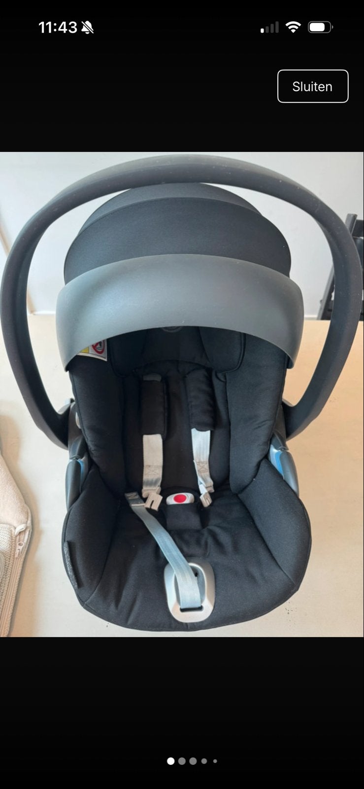 Cybex Aton 5 autostoel met verkleiner en adapters, Autogordel, Zijbescherming, Zo goed als nieuw, 0 t/m 13 kg