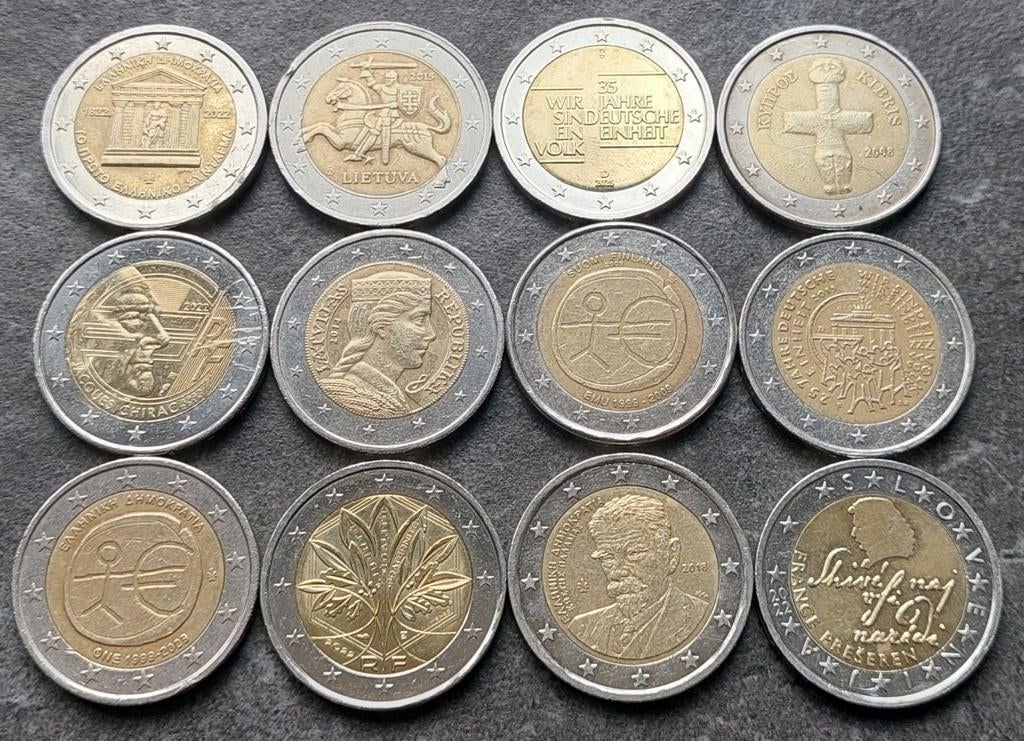 Setje 2 euro munten (ook los te koop) 🇱🇹🇨🇾🇨🇵🇩🇪, Ophalen of Verzenden, 2 euro, Setje