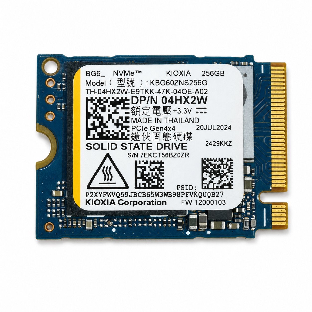 Kioxia BG6 Gen 4 256GB M.2 2230 NVMe SSD, Ophalen of Verzenden, Zo goed als nieuw, Laptop, Overige aansluitingen