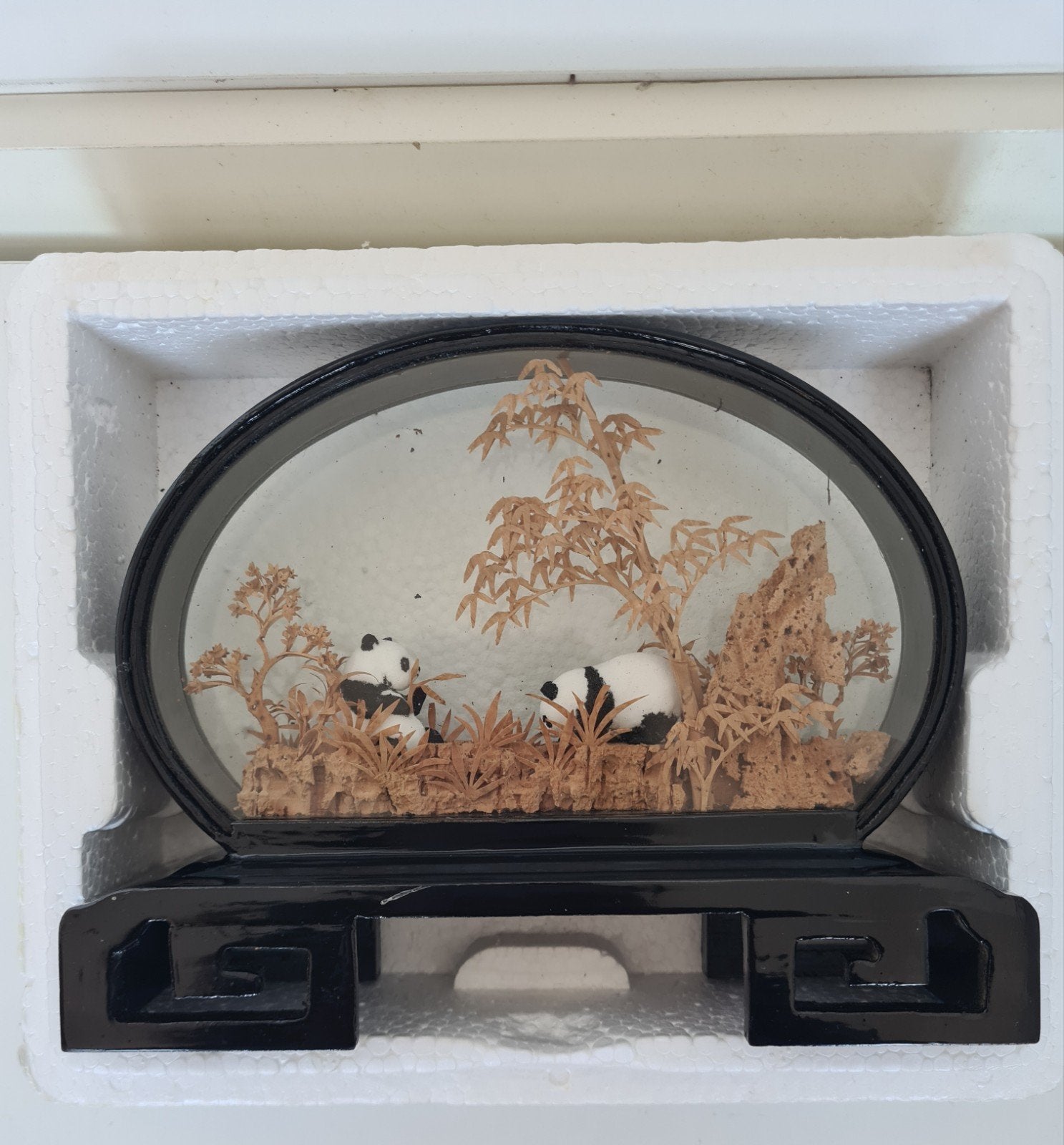 Decoratief Panda Diorama in Glazen Koepel - Made in China, Ophalen of Verzenden
