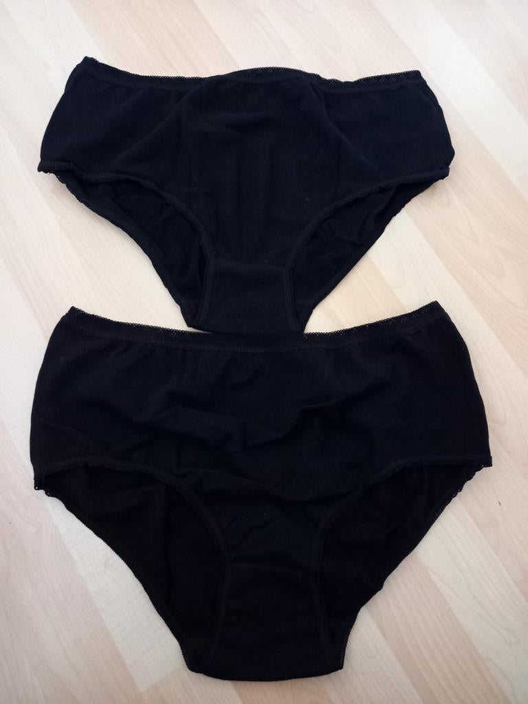 2 zwarte Mady Zeeman midi slips maat XXL 48-50, stretchkatoe, Zeeman, Verzenden, Zwart, Slip