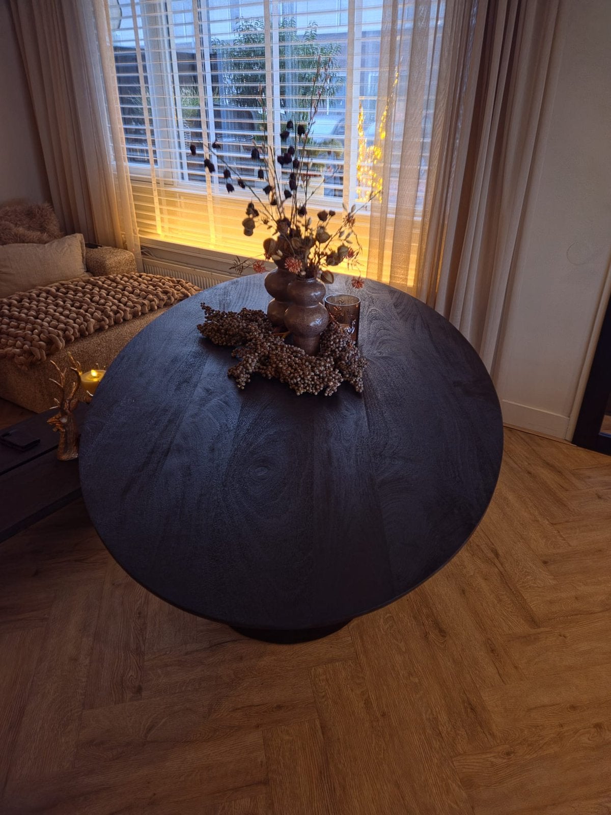 Ovaal en Deens ovale mango houten eettafel 200/110, Ophalen, 100 tot 150 cm, Ovaal, Nieuw