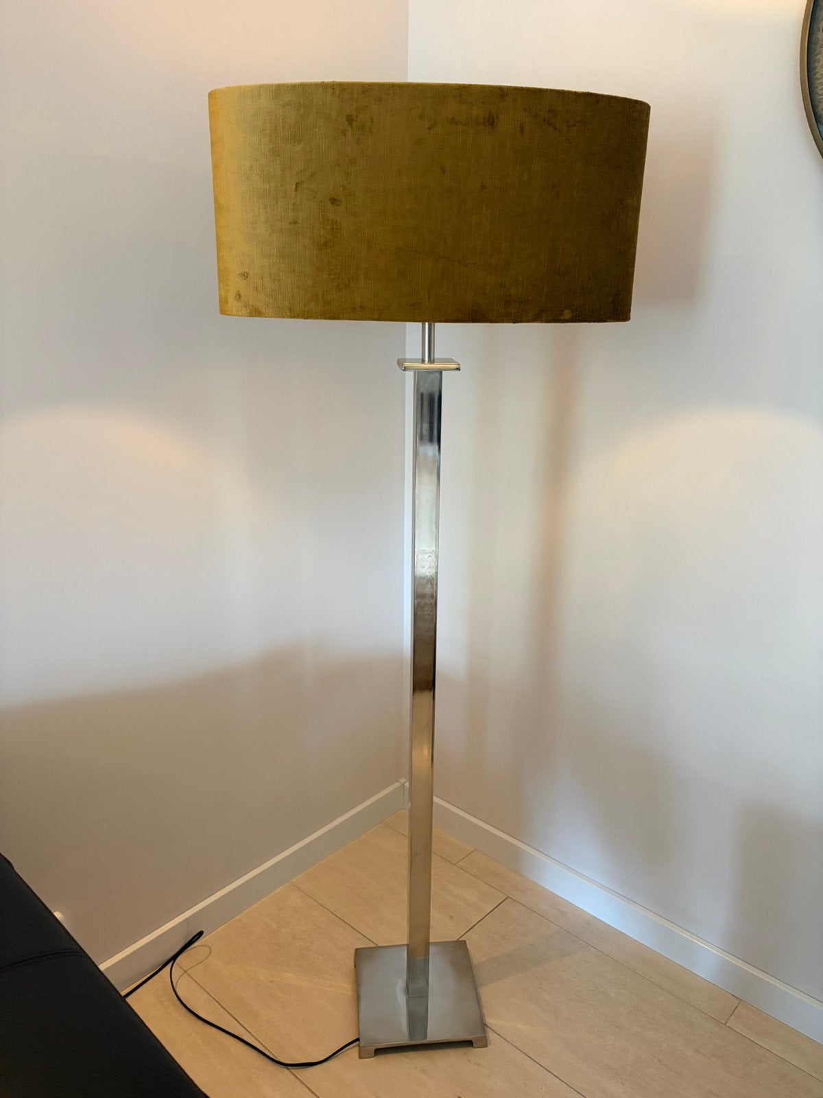 Vloerlamp met kap, Ophalen, E27 (groot), 150 tot 200 cm, Textiel