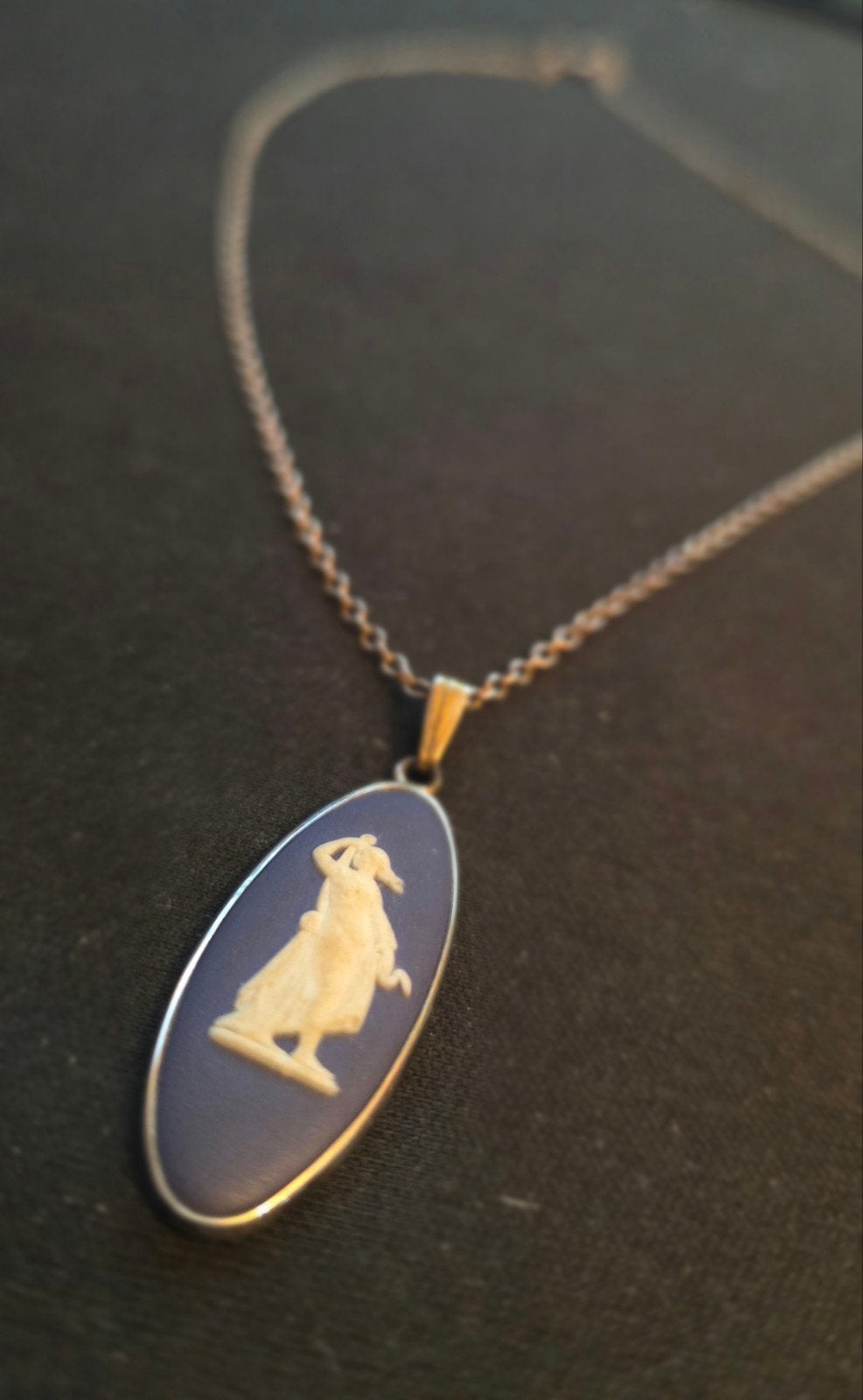 Vintage Wedgwood Jasper Jewellery ketting 1974 zilver, Ophalen of Verzenden, Zo goed als nieuw, Zilver, Zilver