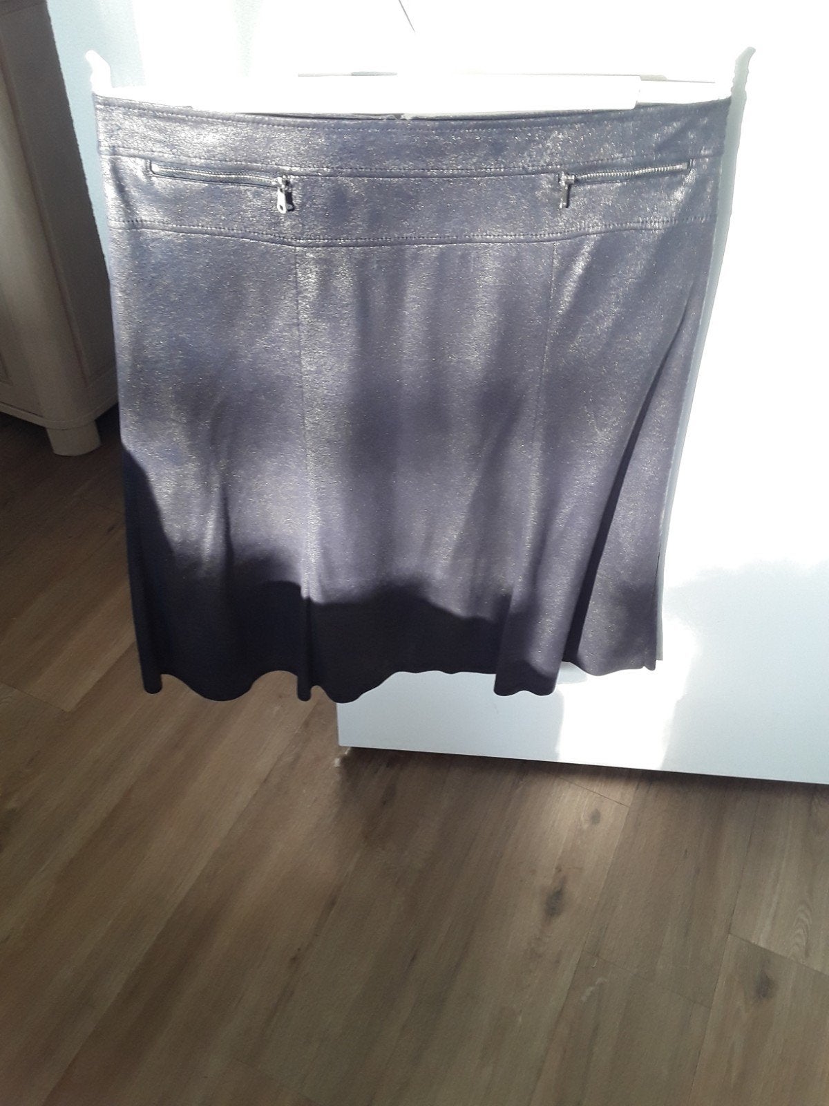 Donkerblauwe leren rok maat 44 (L) - Nieuw met kaartje, Blauw, Maat 42/44 (L), Nieuw, Ophalen of Verzenden
