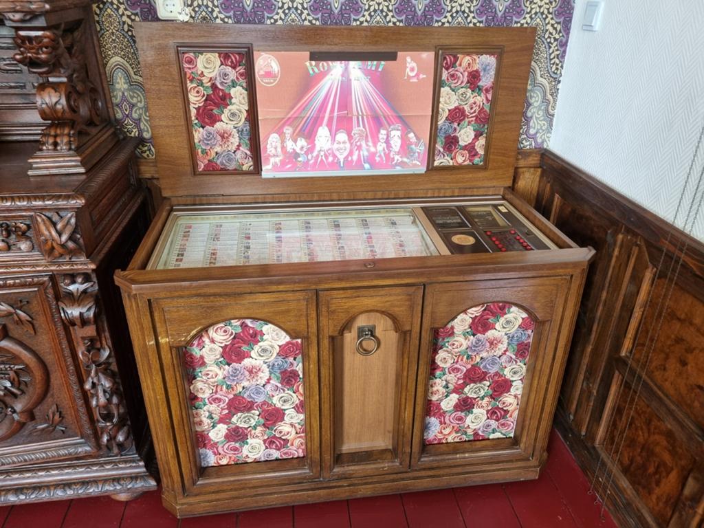 Vintage Jukebox - Houten Kast met Bloemenpatroon, Ophalen