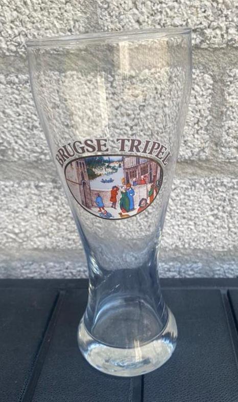 Heel groot bierglas van Brugse Tripel. Hoogte 21 cm., Verzamelen, Biermerken, Ophalen of Verzenden, Zo goed als nieuw, Glas of Glazen