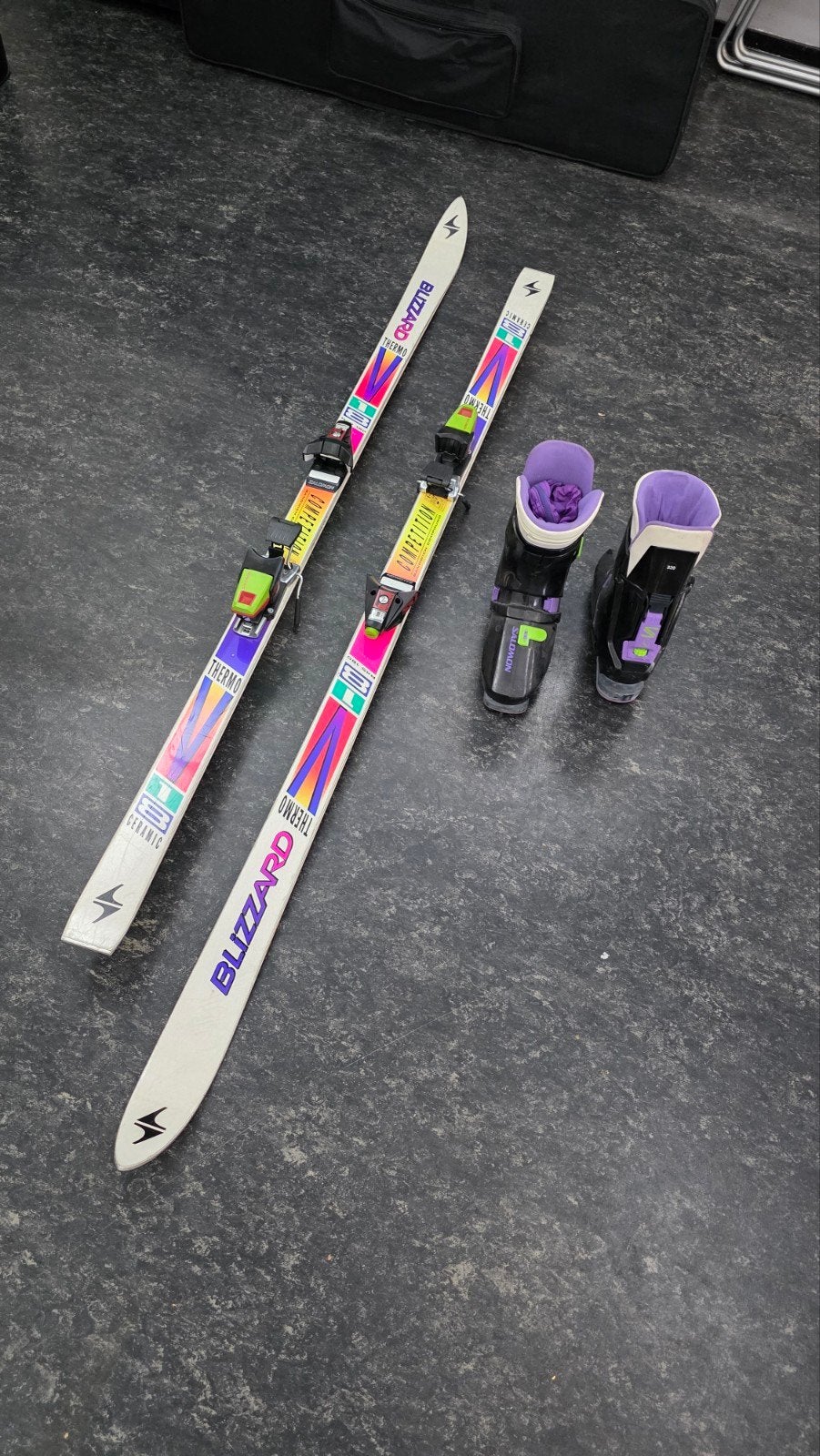 Blizzard ski set met Salomon skischoenen, Ophalen, 140 tot 160 cm, Gebruikt, Skiën