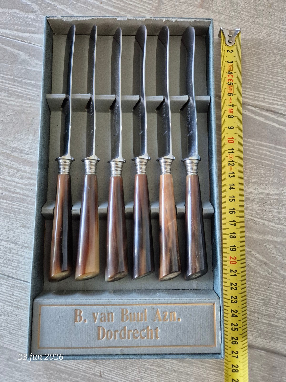 Erg oude messen set van B. van Buul Azn. Dordrecht, Ophalen of Verzenden