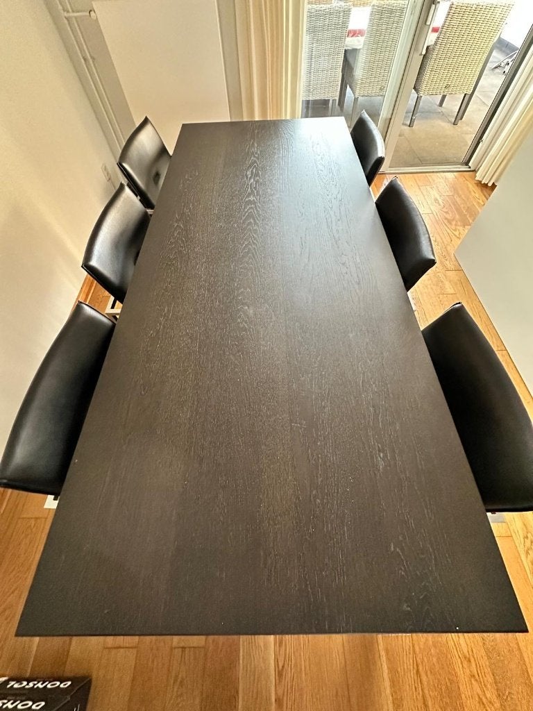 Design eetkamertafel met 6 design stoelen, Huis en Inrichting, Ophalen, Gebruikt