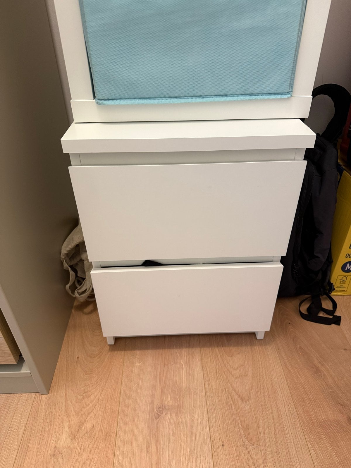 IKEA Malm ladekast met 2 laden - Wit, Ophalen, Gebruikt, 1 of 2 laden, 50 tot 100 cm