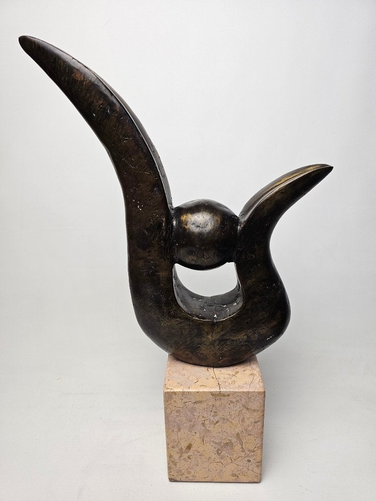 # Gebronsd metalen beeld met titel Toekomst Eduard Martens., Antiek en Kunst, Ophalen, Beeld, Abstract