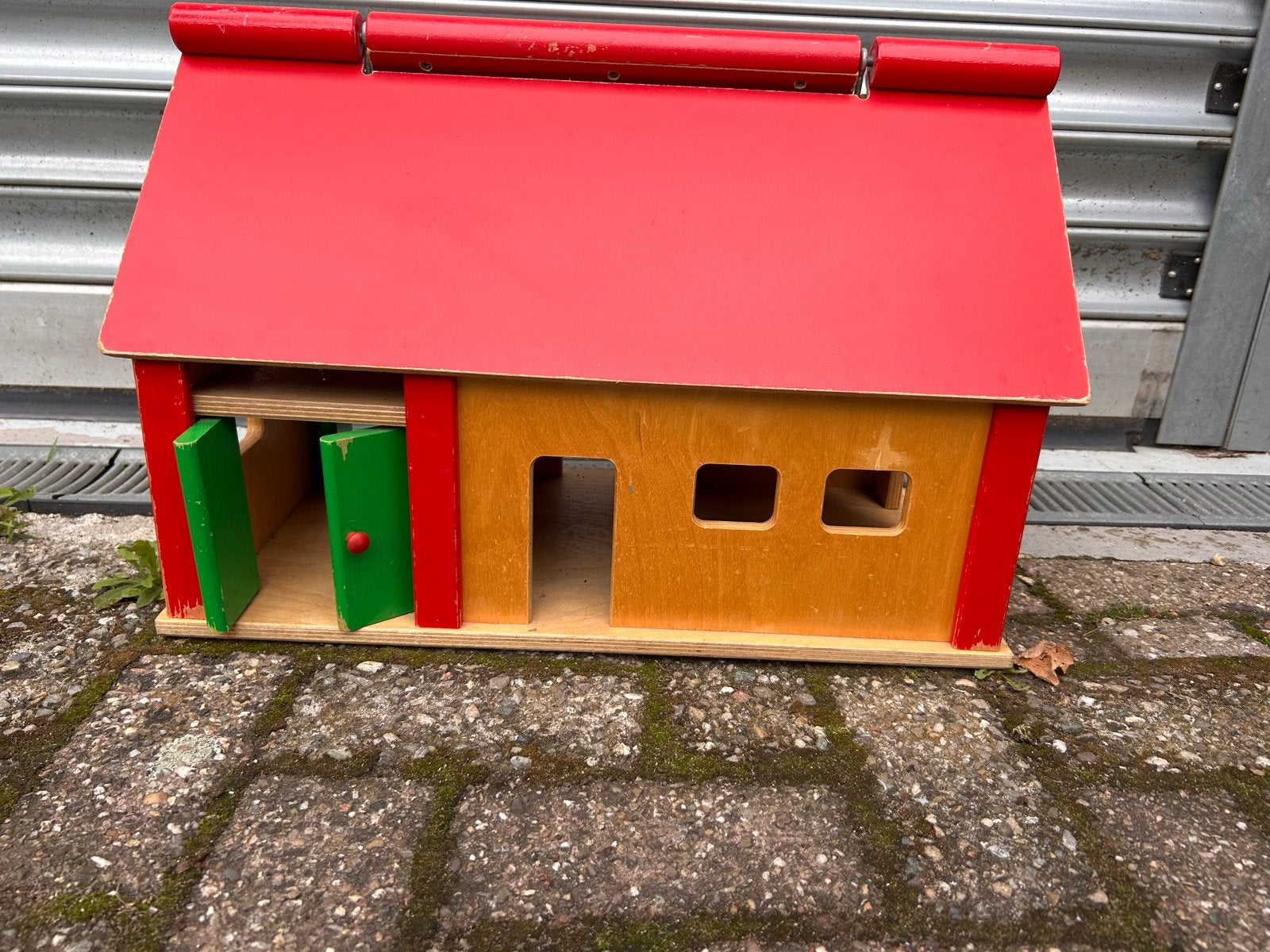 Houten Boerderij Speelhuisje met Rood Dak, Kinderen en Baby's, Speelgoed | Houten speelgoed, Ophalen, Gebruikt, ., Overige typen