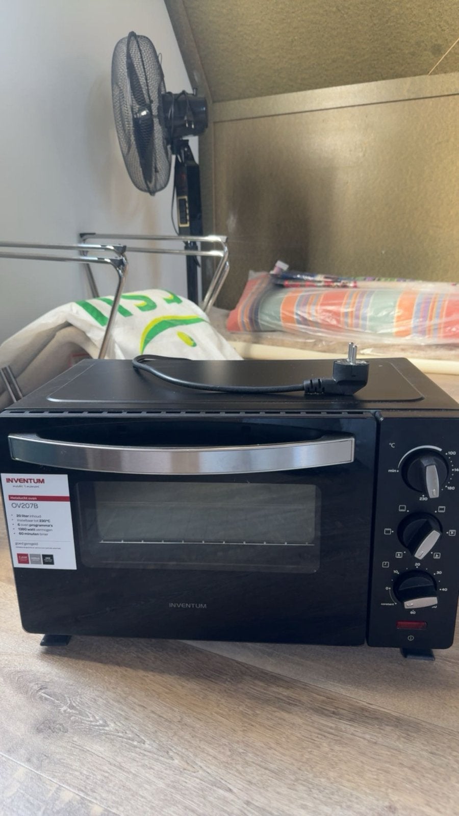 Inventum OV207B heteluchtoven 20L – nette staat, Ophalen, Zo goed als nieuw, Minder dan 45 cm