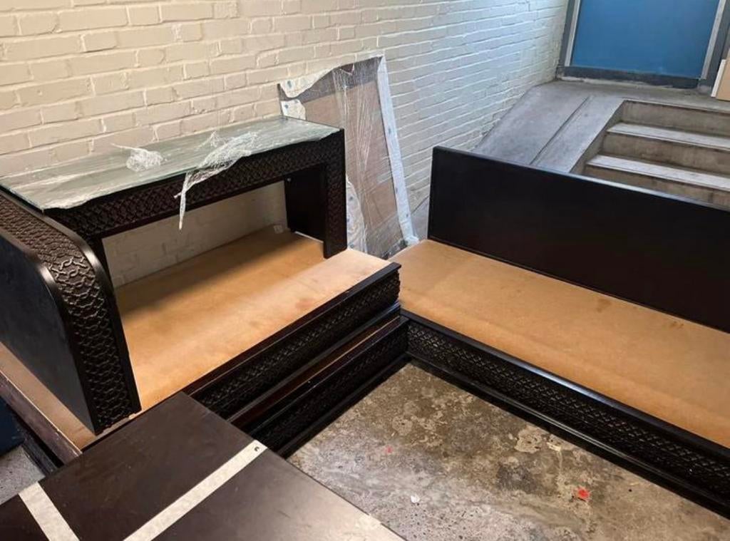 Marokkaanse banken zonder spons, Huis en Inrichting, Marokkaanse, Gebruikt, Hoekbank, 300 cm of meer