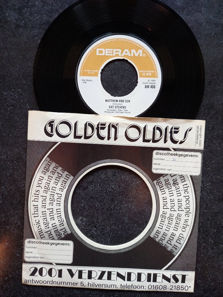 Cat Stevens - Matthew and Son + I love my dog 1973, Gebruikt, 7 inch, Ophalen of Verzenden, Pop