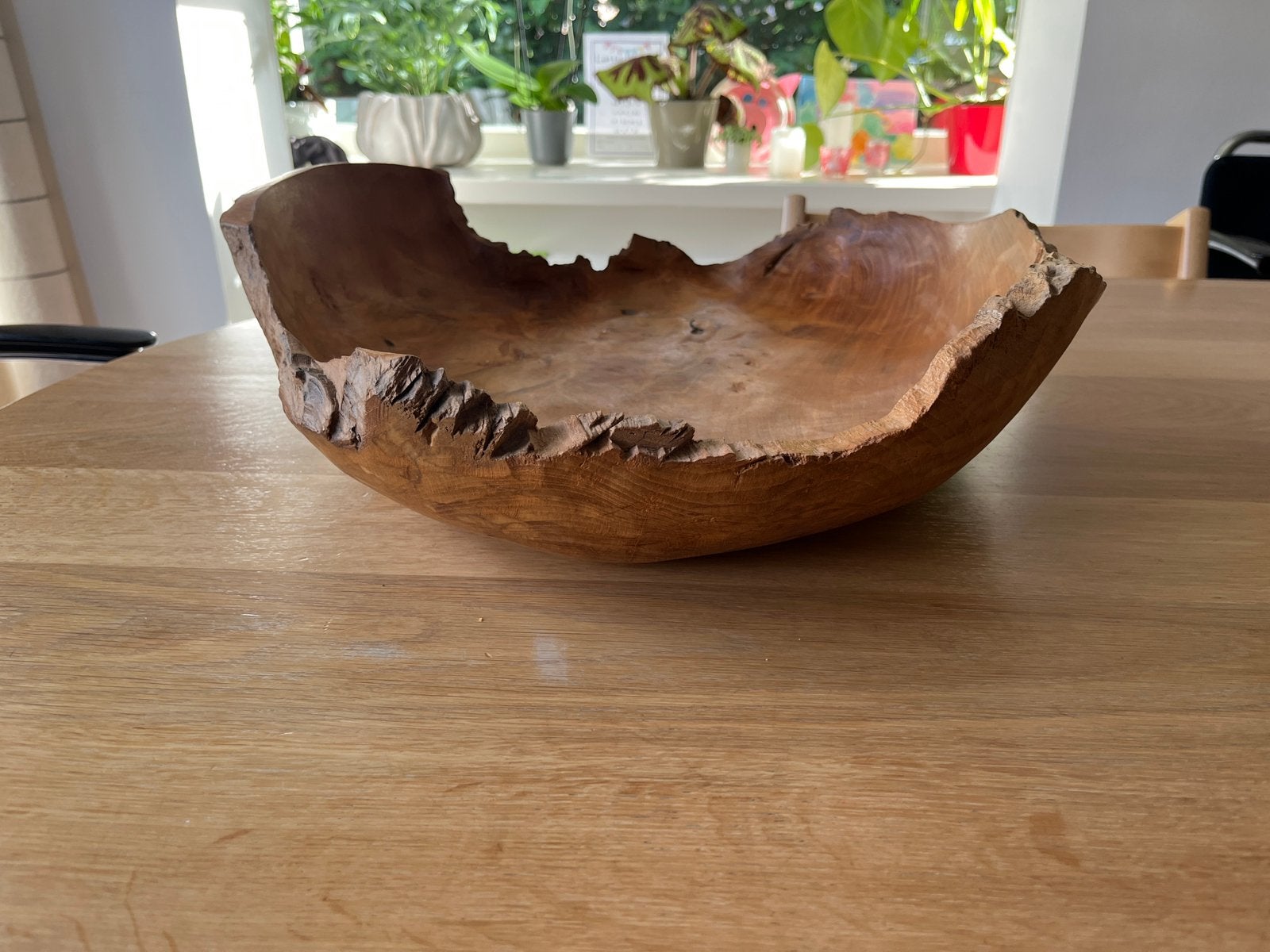 Houten schaal, Ophalen of Verzenden, Zo goed als nieuw, Rond, Hout