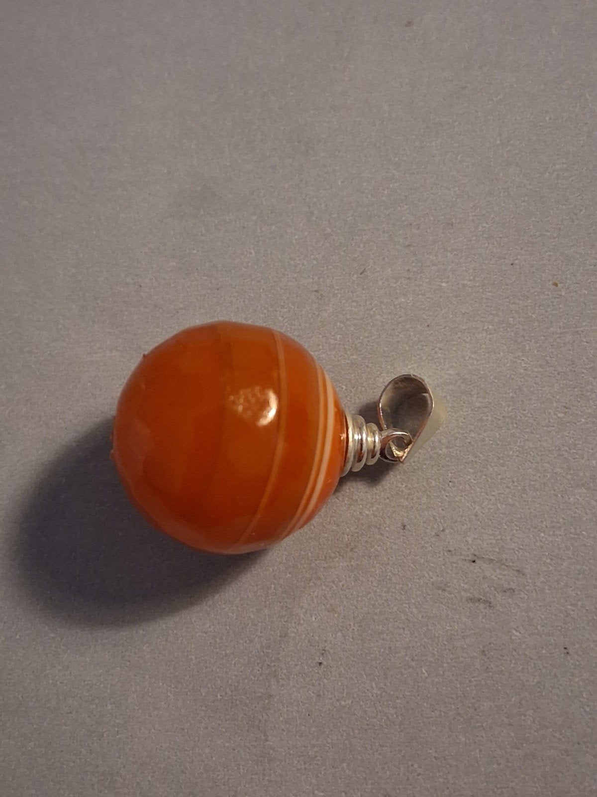 Carneool hanger -- afmeting 12 mm, Verzenden, Nieuw, Oranje, Steen of Mineraal