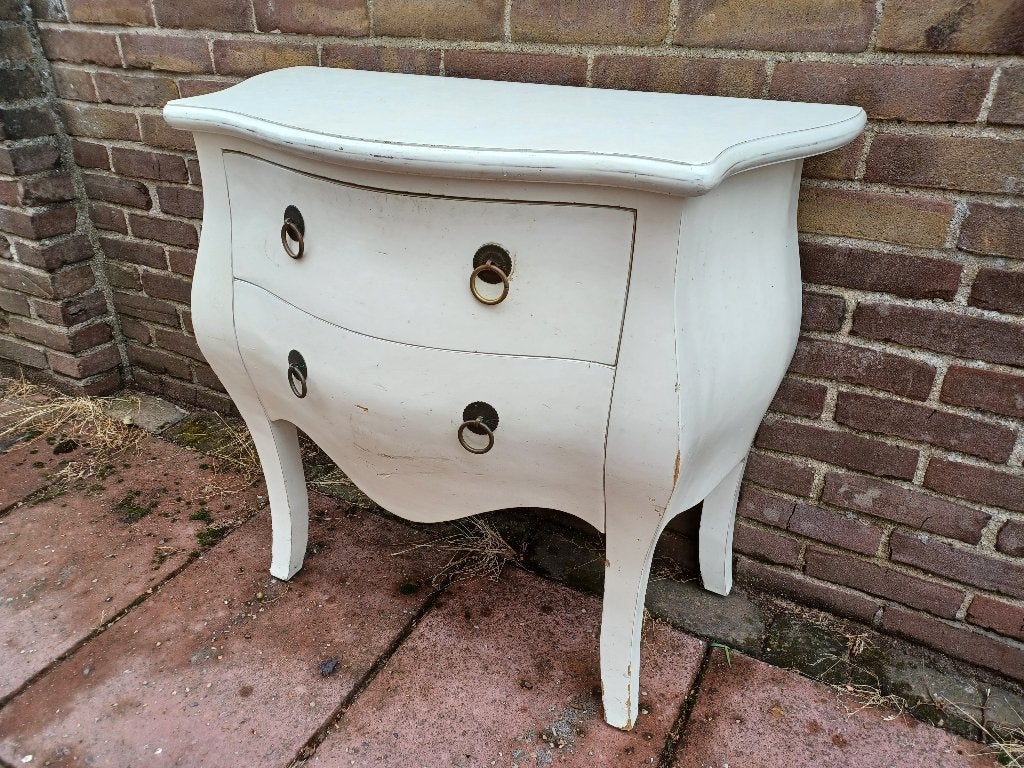 Ladenkastje , bol en wit, Ophalen, Gebruikt, Barok, 50 tot 100 cm