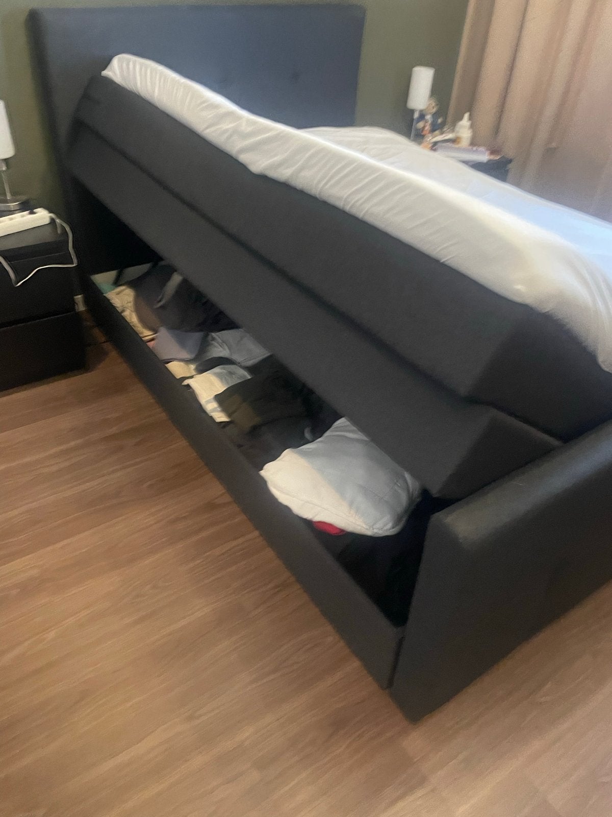 Bed 220x140 met opbergruimte (excl. toppers), Ophalen, Gebruikt, Tweepersoons, 140 cm